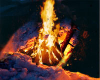 Campfire in the Snow
