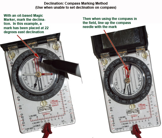 Marking Declination on a Compass