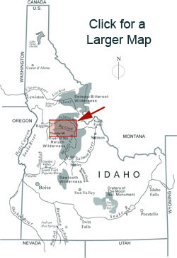 Overview Map - Showing Big Creek & Thunder Mountain