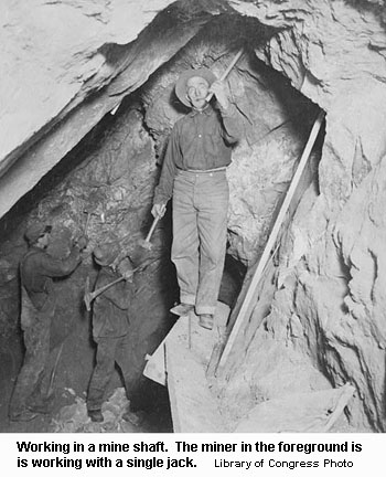 Working in a mine shaft.