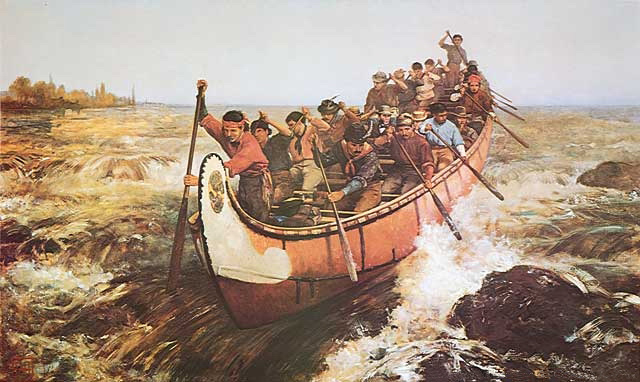 Shooting the Rapids, 1879 by Frances Anne Hopkins 