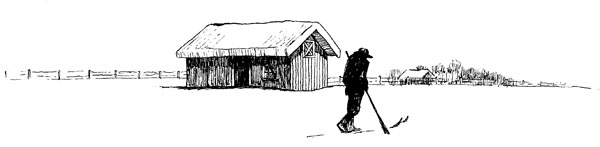 Skier and Cabin