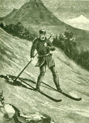 1887 Etching of Skier