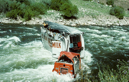 Truck in the Midst of the North Fork's Rapids