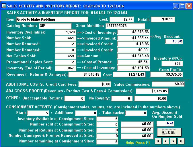 Main Invoice Screen