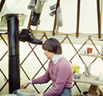 Cooking in a Backcountry Yurt
