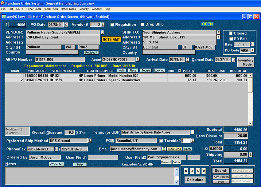 AnyPO: Main Screen
