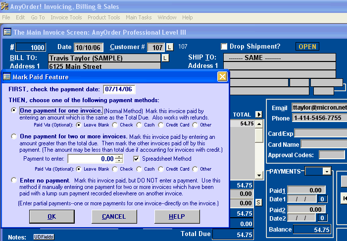 Marking Invoices Paid